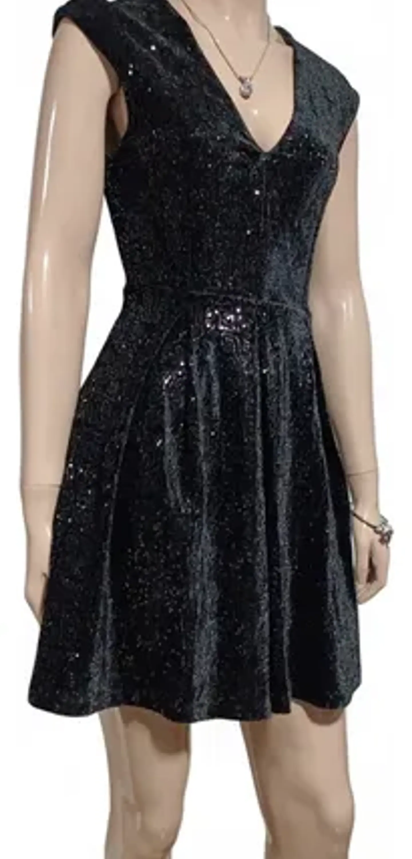 Vestido De Fiesta Terciopelo Y Lentejuelas Vero Moda Xs - S 3