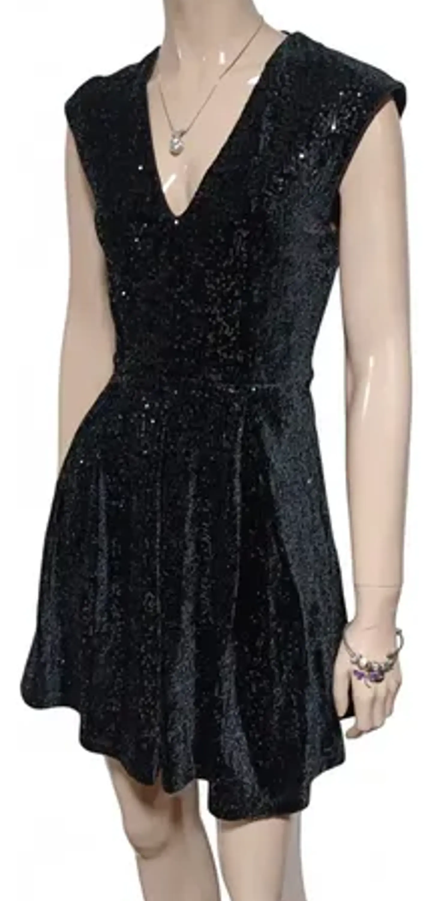 Vestido De Fiesta Terciopelo Y Lentejuelas Vero Moda Xs - S 4