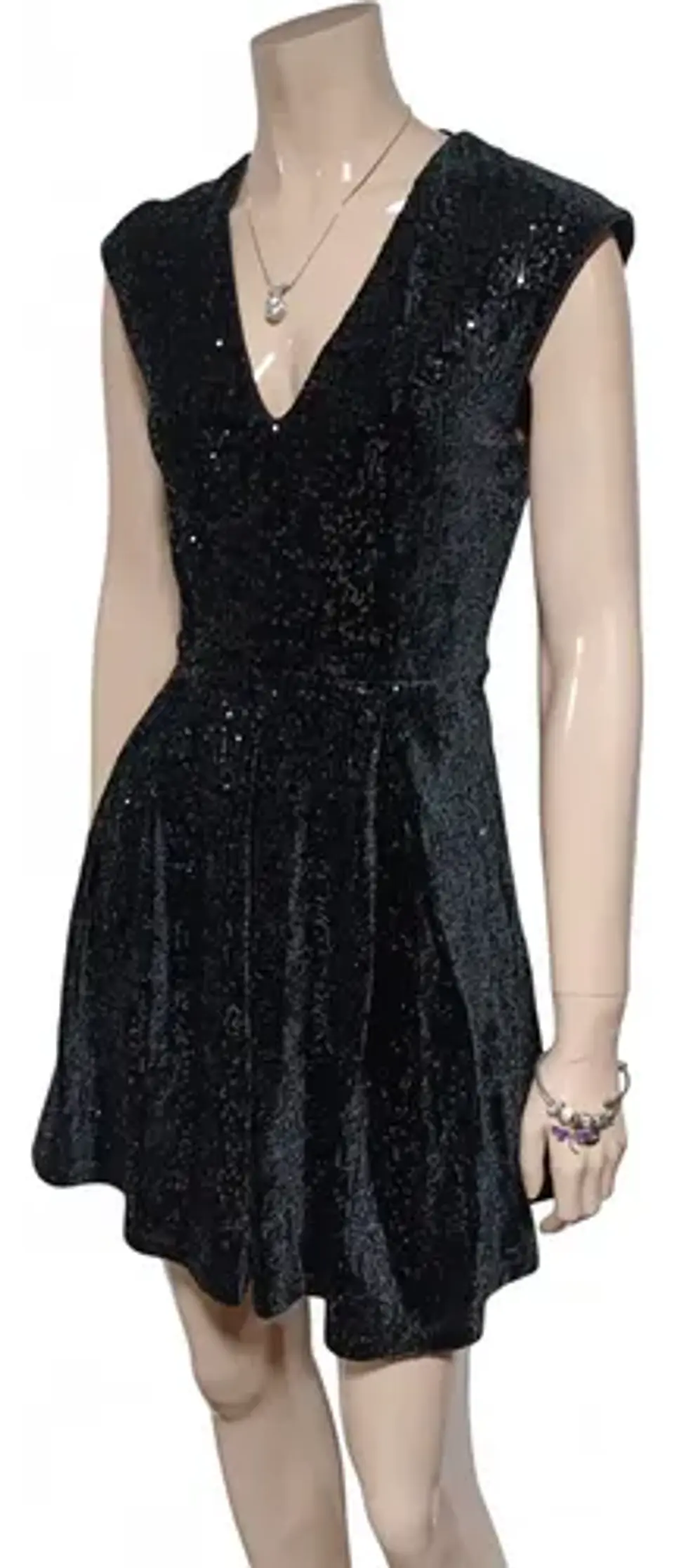 Vestido De Fiesta Terciopelo Y Lentejuelas Vero Moda Xs - S 4