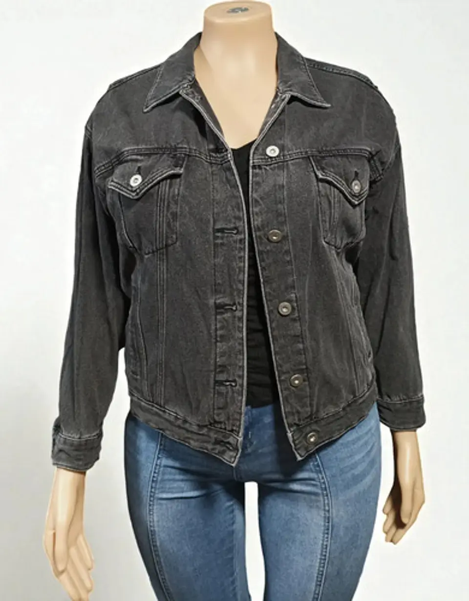 Chaqueta de Mezclilla Unisex Diseño Platillo Volador Lentejuelas - Talla XL 5