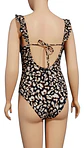 Traje De Baño Entero Animal Print Escote V Volados Talla M - Miniatura 4