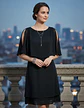 Vestido De Fiesta Negro De Gasa Con Capa Superior - Talla S - Miniatura 1