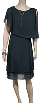 Vestido De Fiesta Negro De Gasa Con Capa Superior - Talla S - Miniatura 3