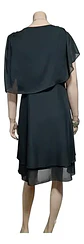 Vestido De Fiesta Negro De Gasa Con Capa Superior - Talla S - Miniatura 6