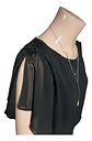 Vestido De Fiesta Negro De Gasa Con Capa Superior - Talla S - Miniatura 7