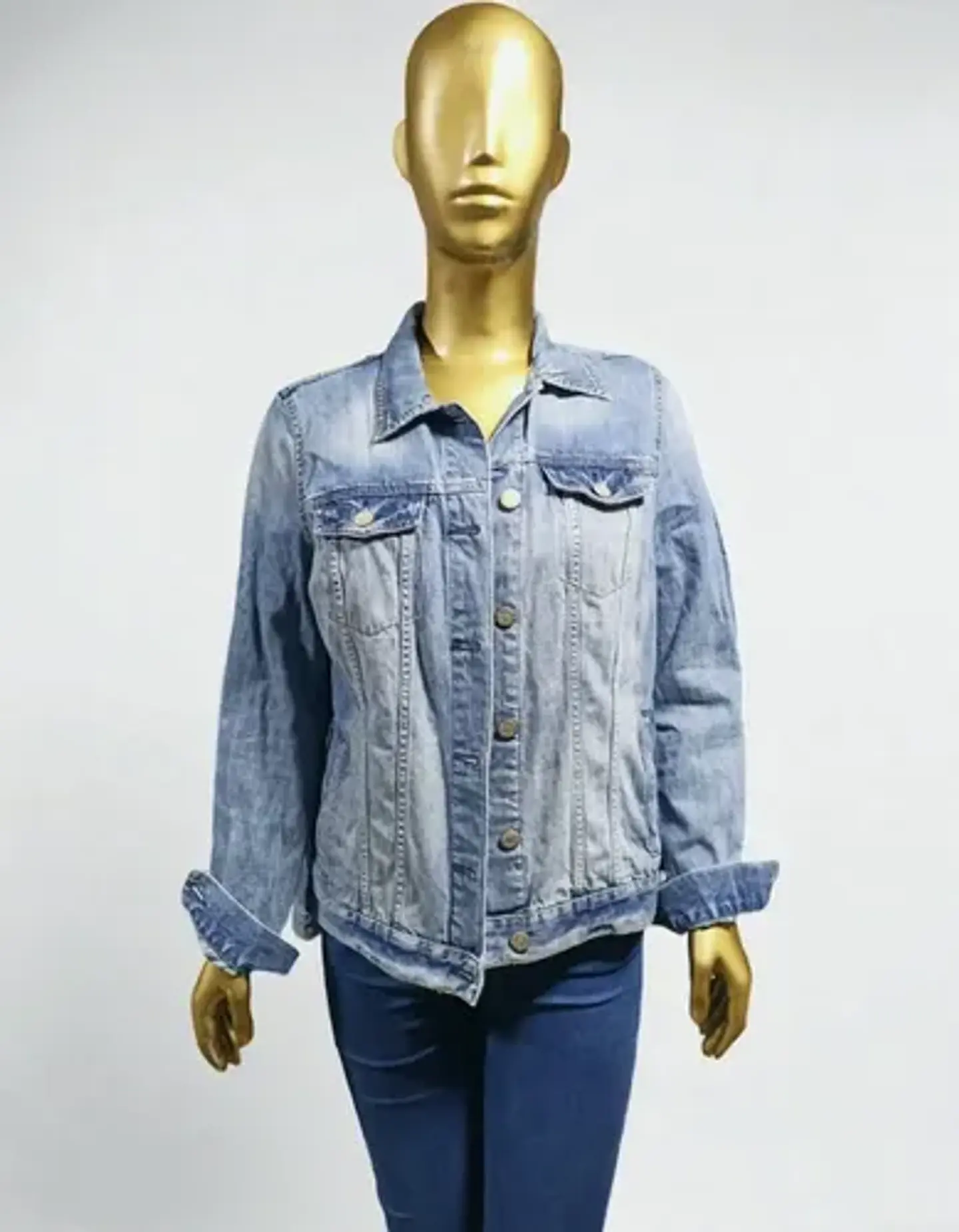 Chaqueta de Mezclilla Con Ojo Turco de Lentejuelas Unisex - Talla L 5