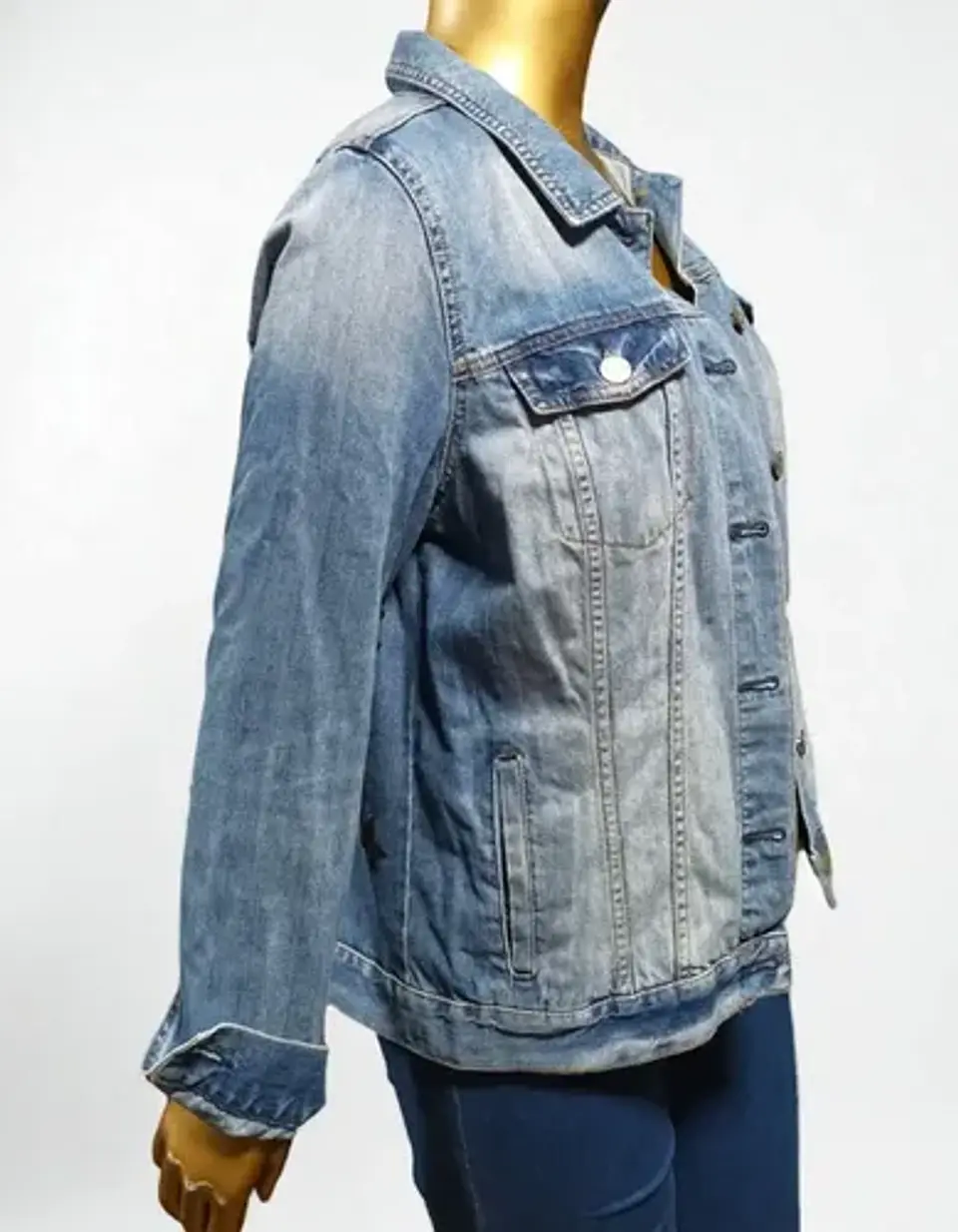 Chaqueta de Mezclilla Con Ojo Turco de Lentejuelas Unisex - Talla L 7