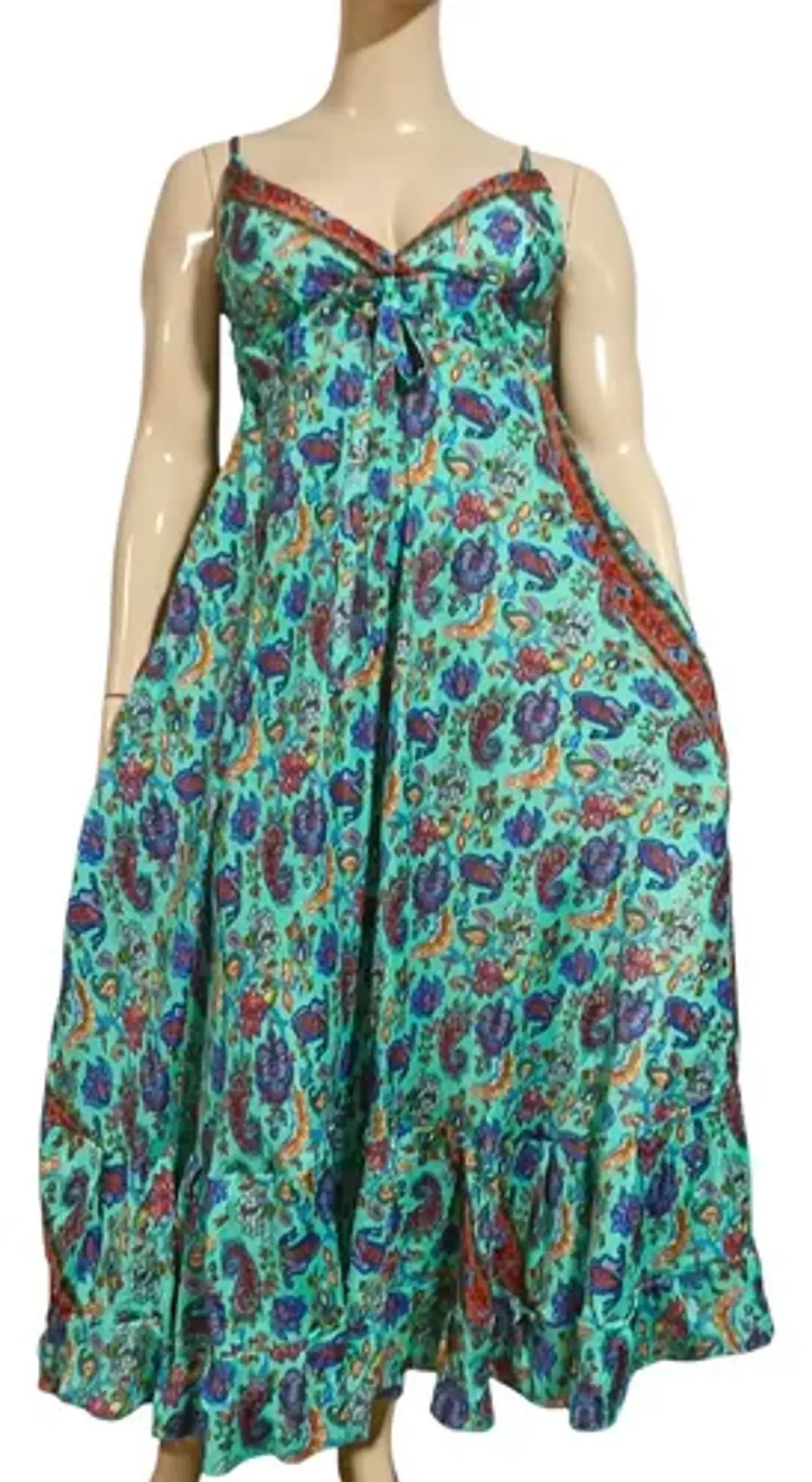 Maxi Vestido Boho 100% Seda -  Importado De India 4