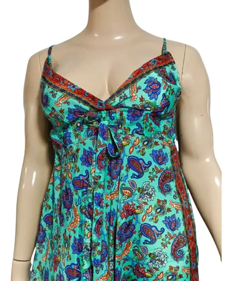 Maxi Vestido Boho 100% Seda -  Importado De India 7