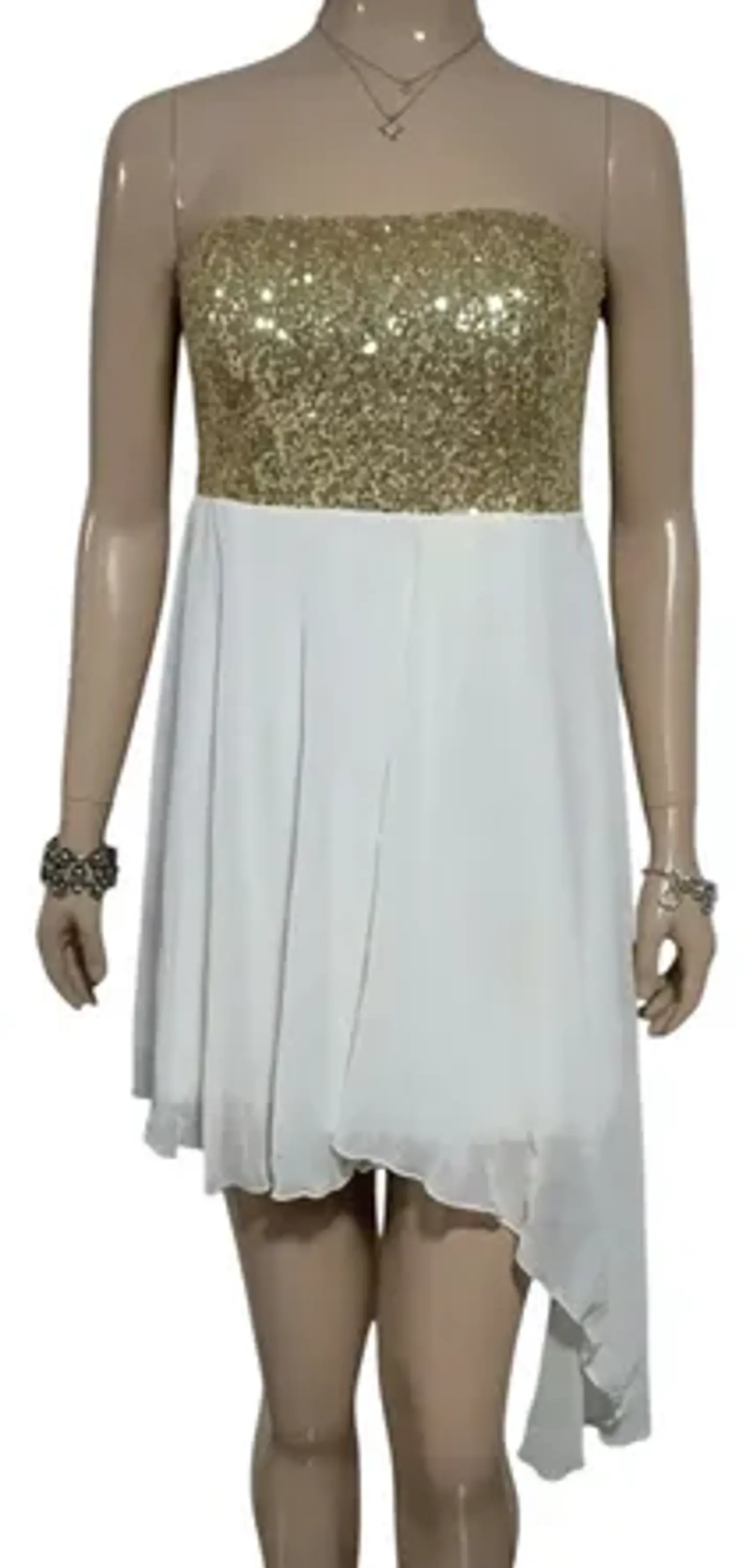 Vestido Corto De Fiesta De Gasa Con Lentejuelas Asos Talla M 2