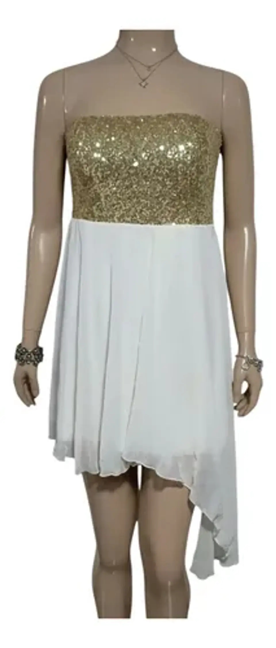 Vestido Corto De Fiesta De Gasa Con Lentejuelas Asos Talla M 2