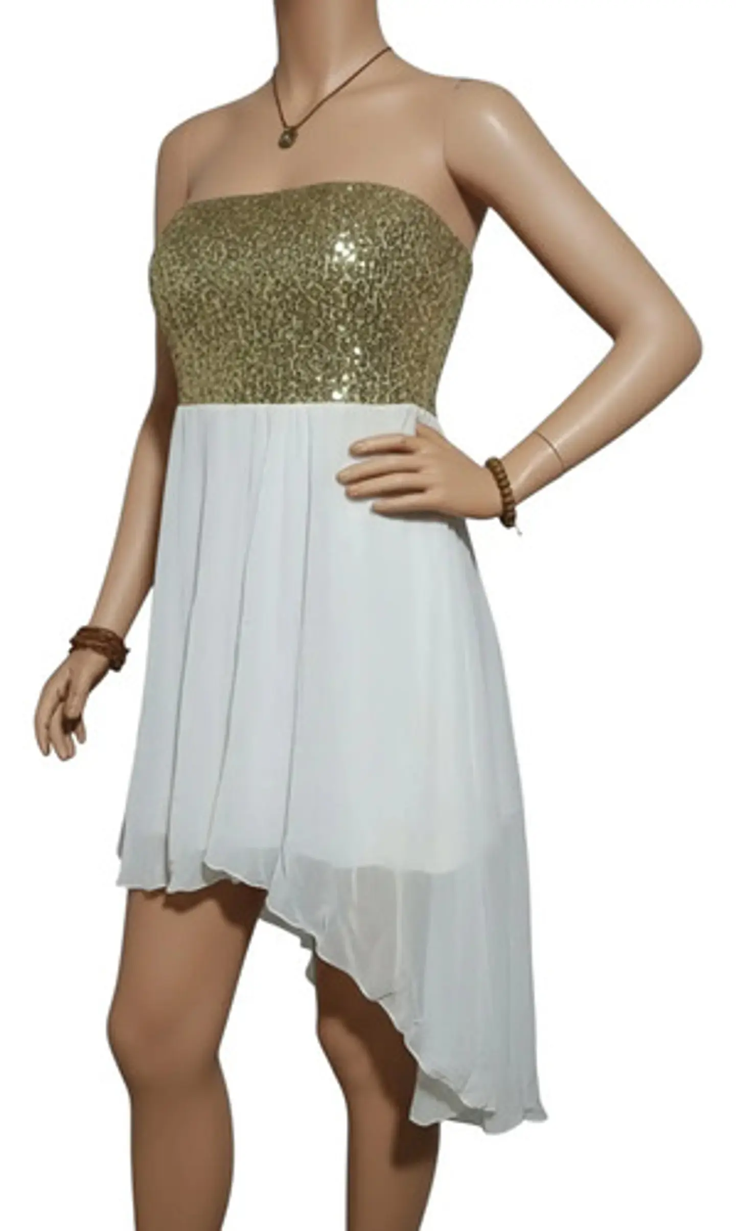 Vestido Corto De Fiesta De Gasa Con Lentejuelas Asos Talla M 3