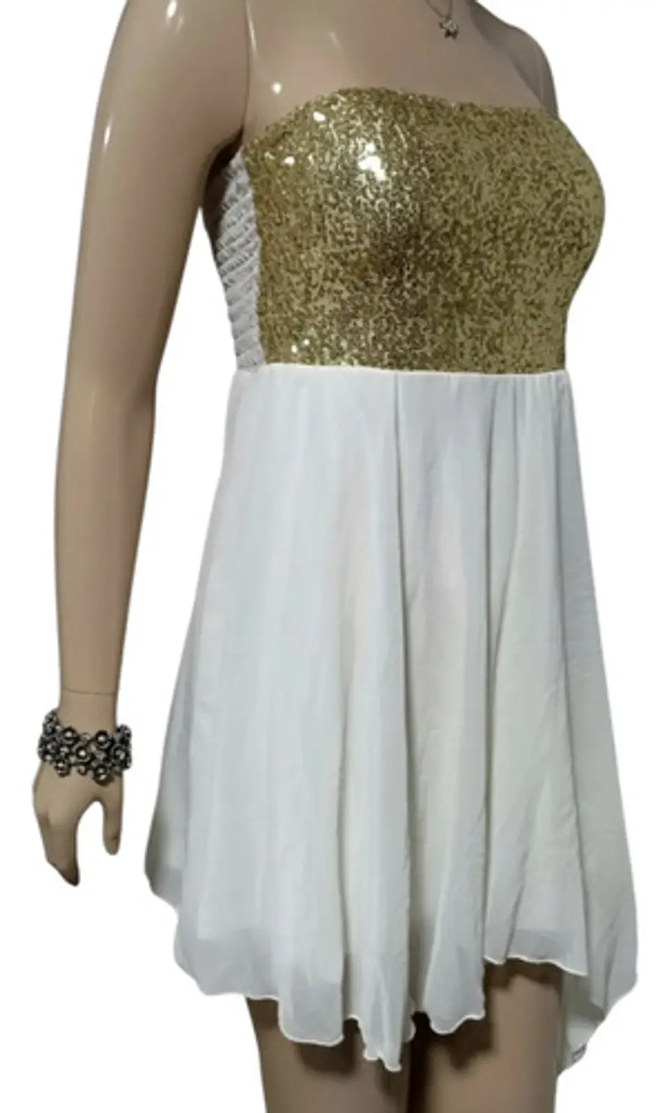 Vestido Corto De Fiesta De Gasa Con Lentejuelas Asos Talla M 4