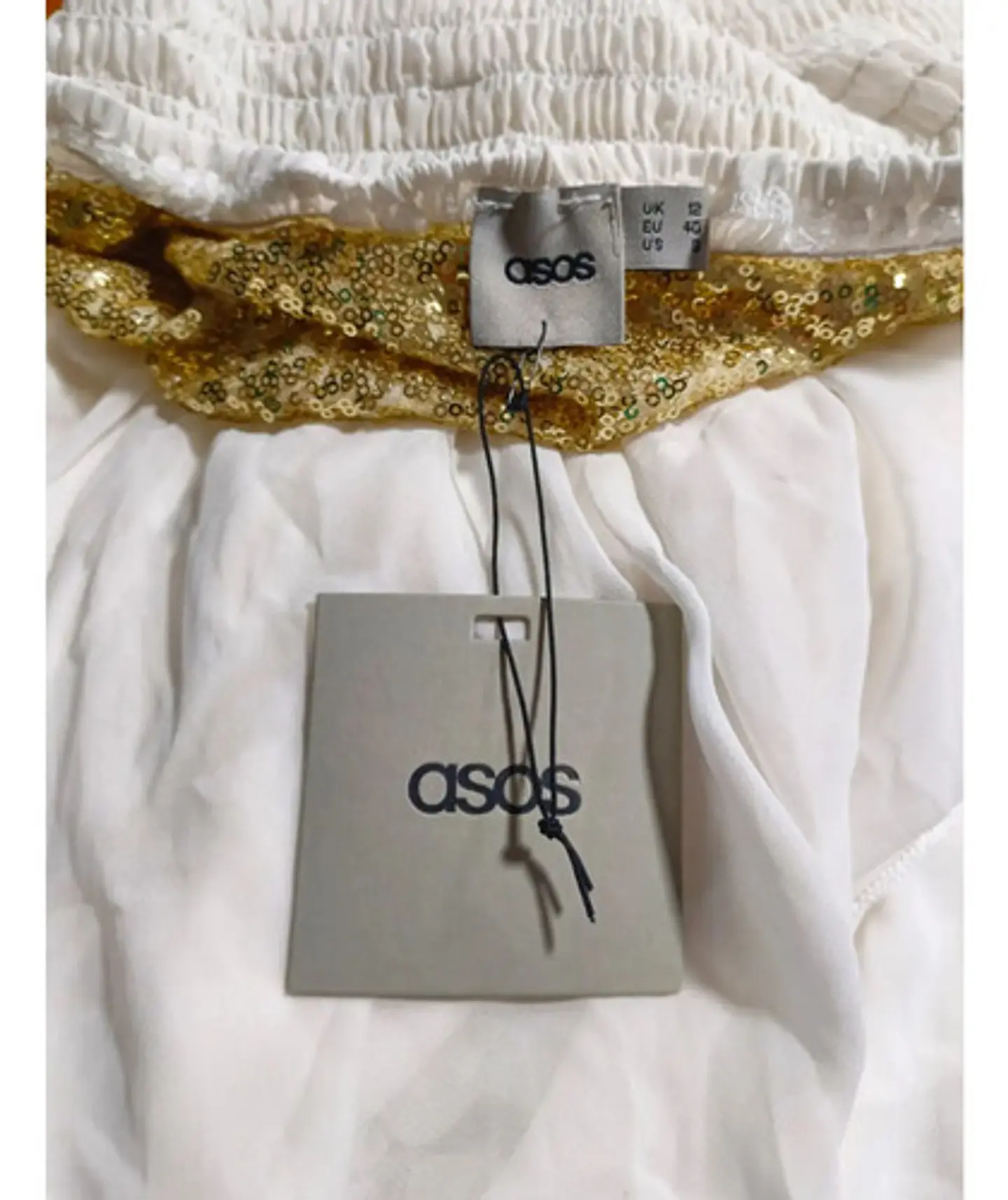 Vestido Corto De Fiesta De Gasa Con Lentejuelas Asos Talla M 6