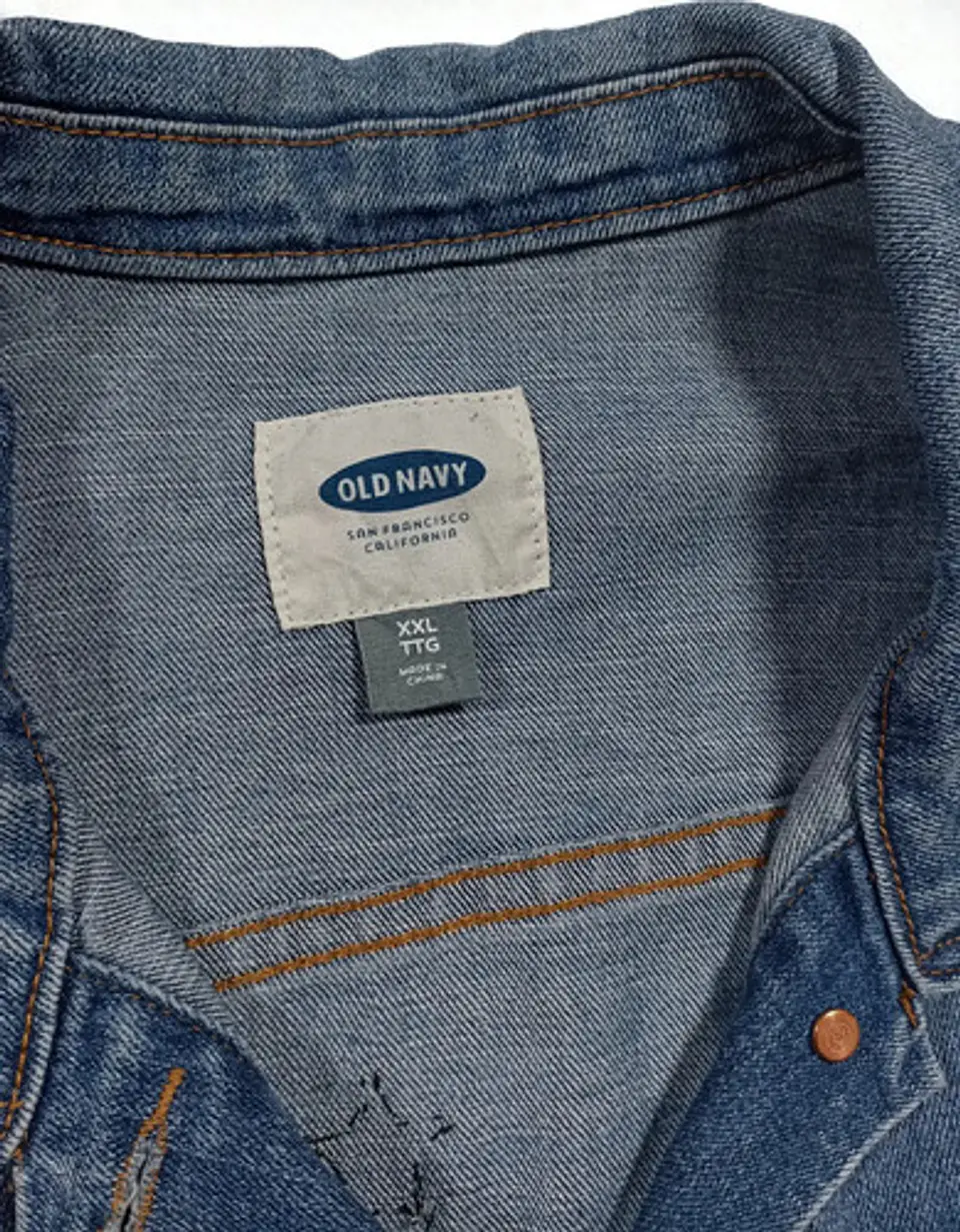 Chaqueta de Mezclilla Old Navy Unisex Personalizada Platillo Volador Lentejuelas Talla 2XL 7