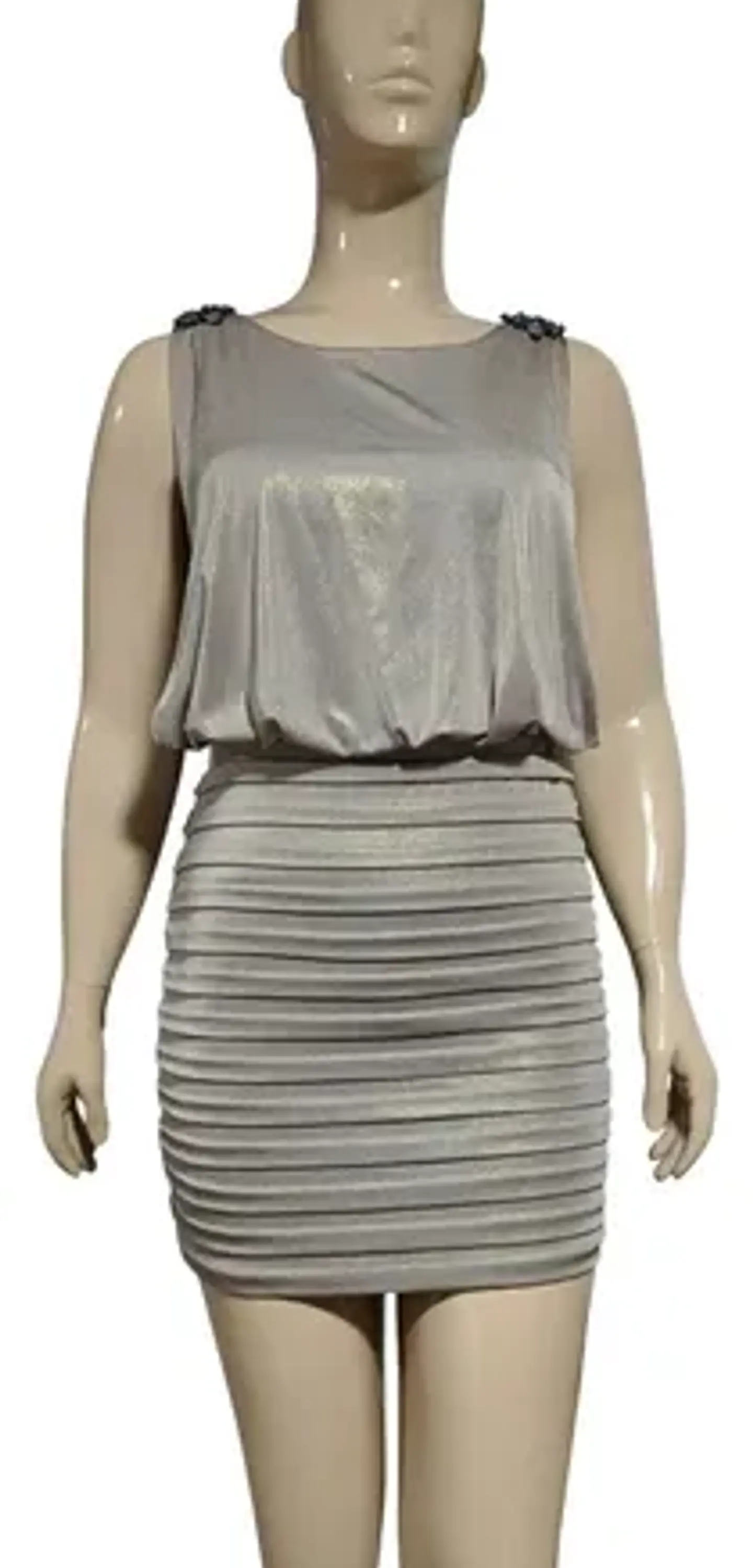 Vestido De Fiesta Estilo Blusón Drapeado Xscape Talla S / M 3