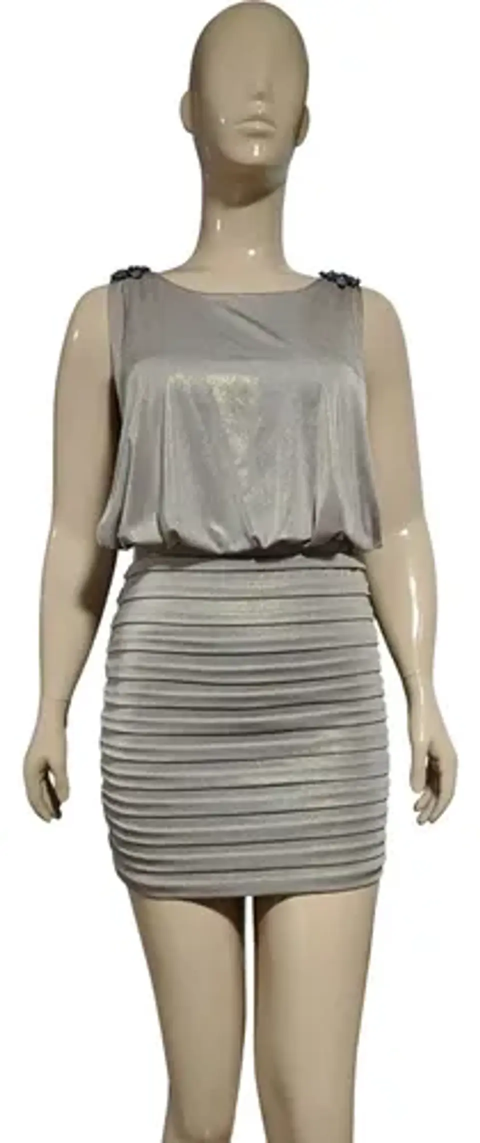 Vestido De Fiesta Estilo Blusón Drapeado Xscape Talla S / M 3