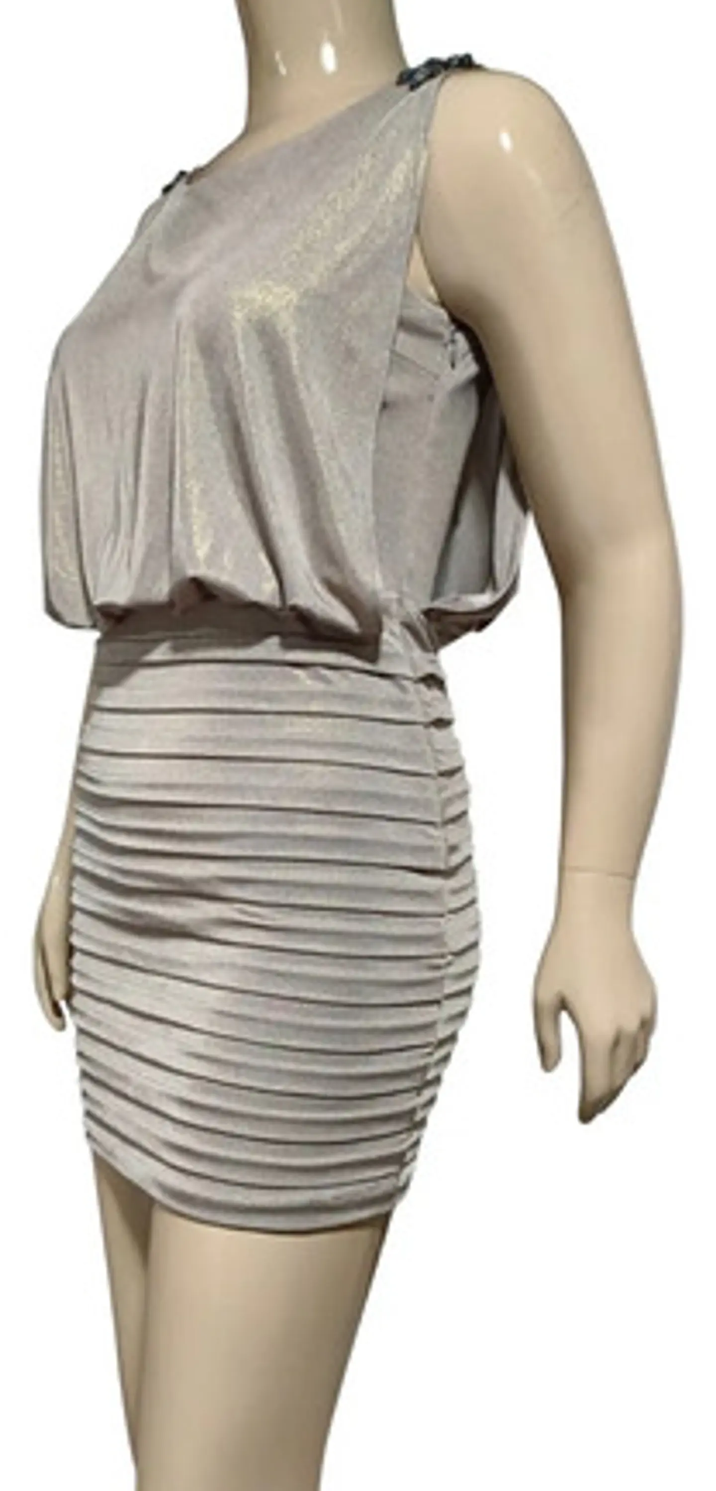 Vestido De Fiesta Estilo Blusón Drapeado Xscape Talla S / M 4