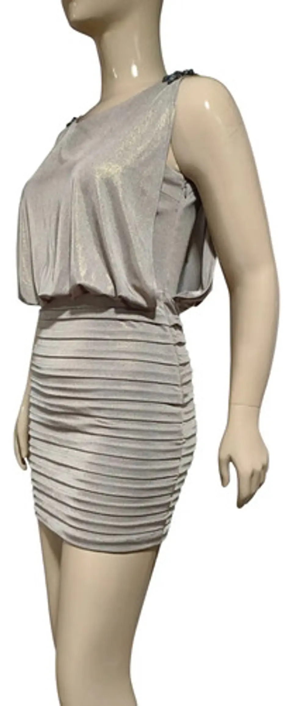 Vestido De Fiesta Estilo Blusón Drapeado Xscape Talla S / M 4