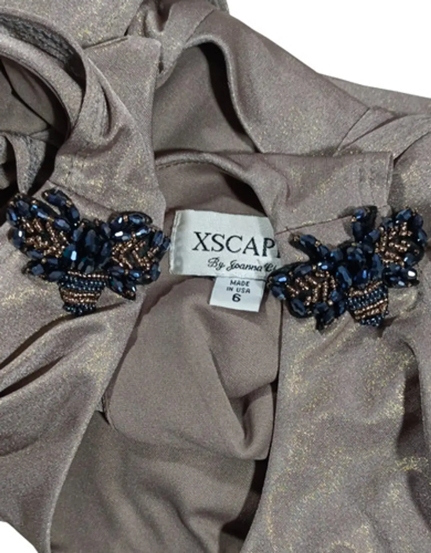 Vestido De Fiesta Estilo Blusón Drapeado Xscape Talla S / M 8