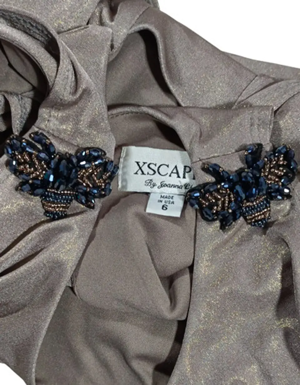 Vestido De Fiesta Estilo Blusón Drapeado Xscape Talla S / M 8