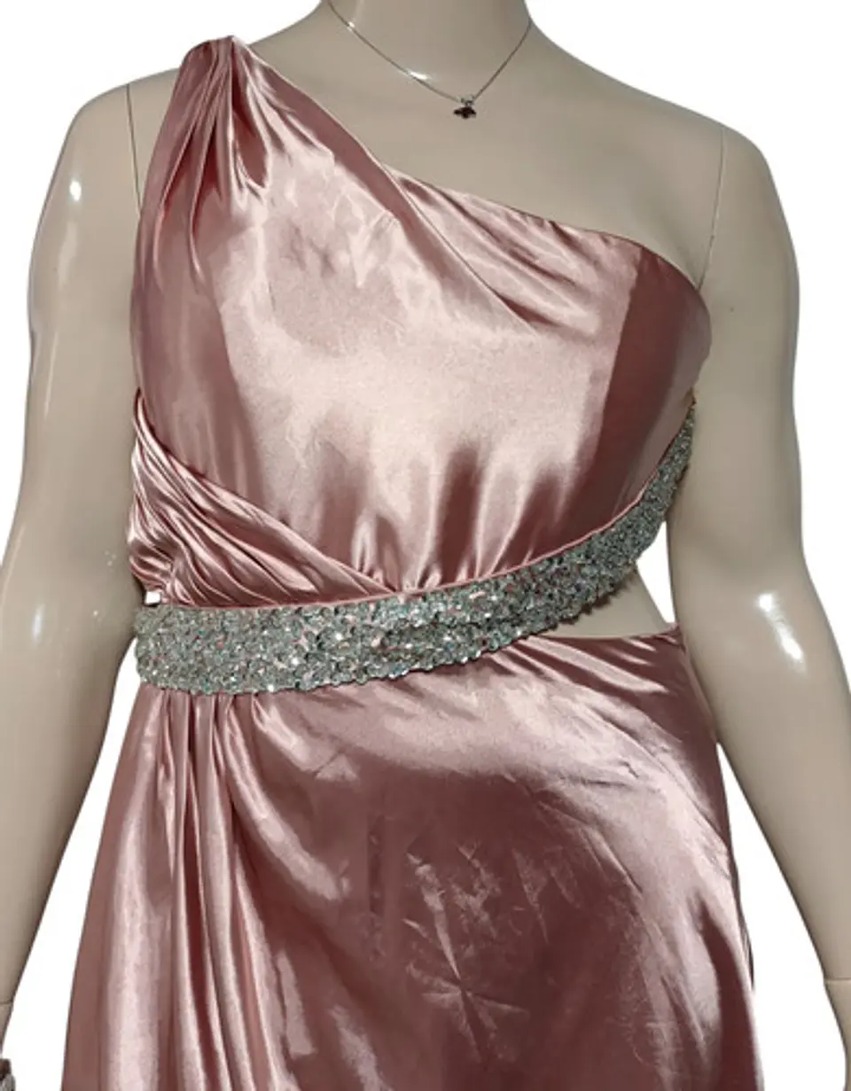 Vestido Fiesta Un Hombro Espalda Descubierta Tallas Grandes 3