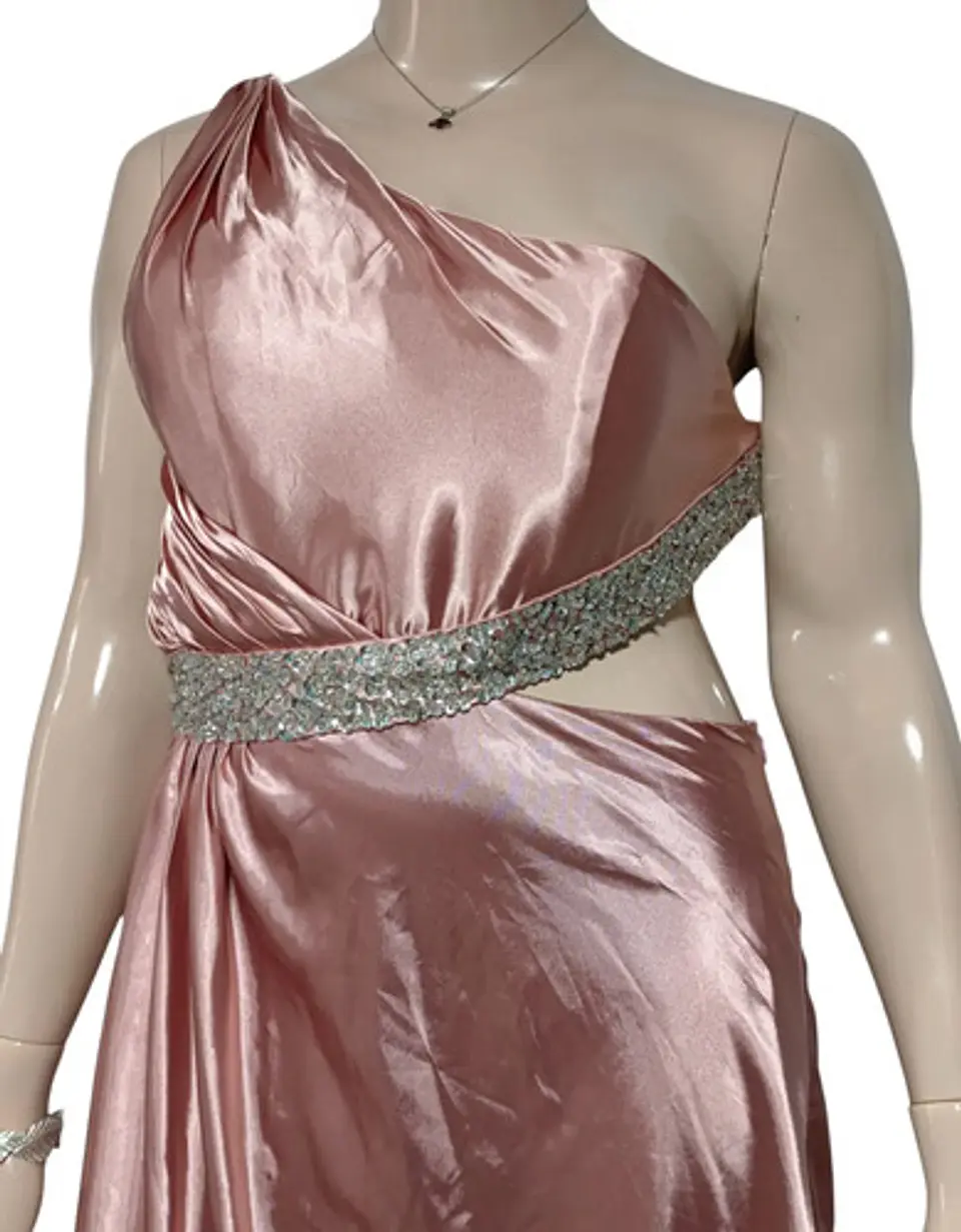 Vestido Fiesta Un Hombro Espalda Descubierta Tallas Grandes 5