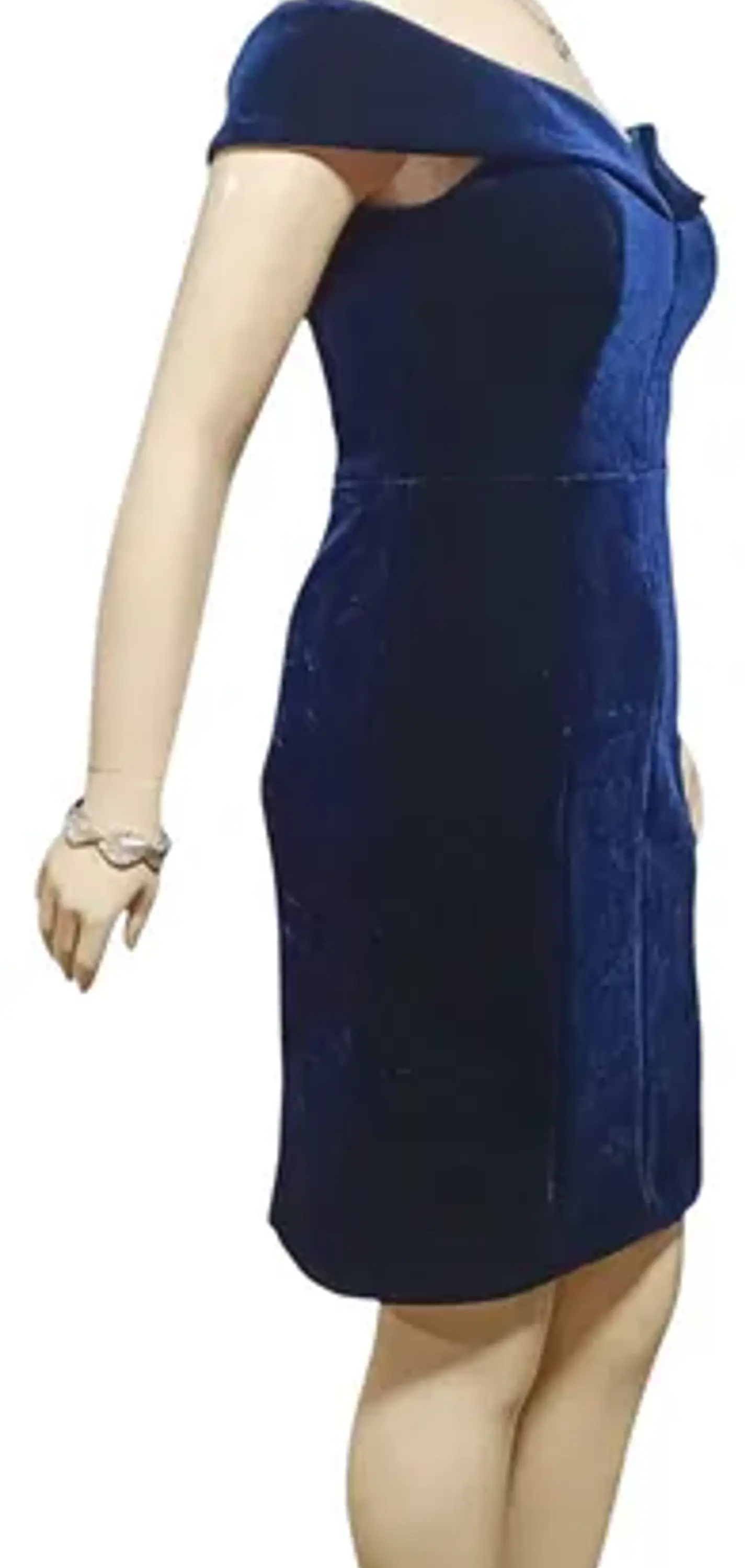 Vestido Formal - Fiesta De Terciopelo Azul Vince Camuto 4