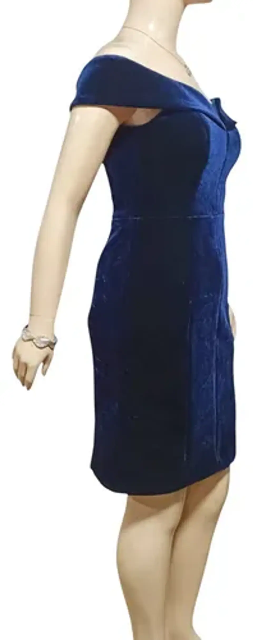 Vestido Formal - Fiesta De Terciopelo Azul Vince Camuto 4