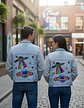 Chaqueta de Mezclilla Unisex Personalizada con Lentejuelas - Talla L - Miniatura 2