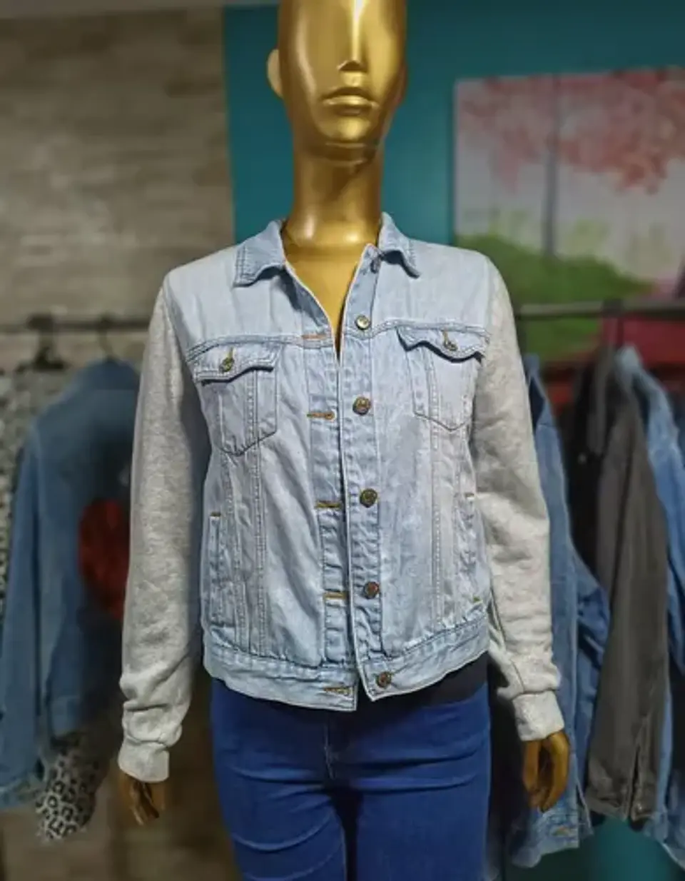 Chaqueta de Mezclilla Unisex Personalizada con Lentejuelas - Talla L 3