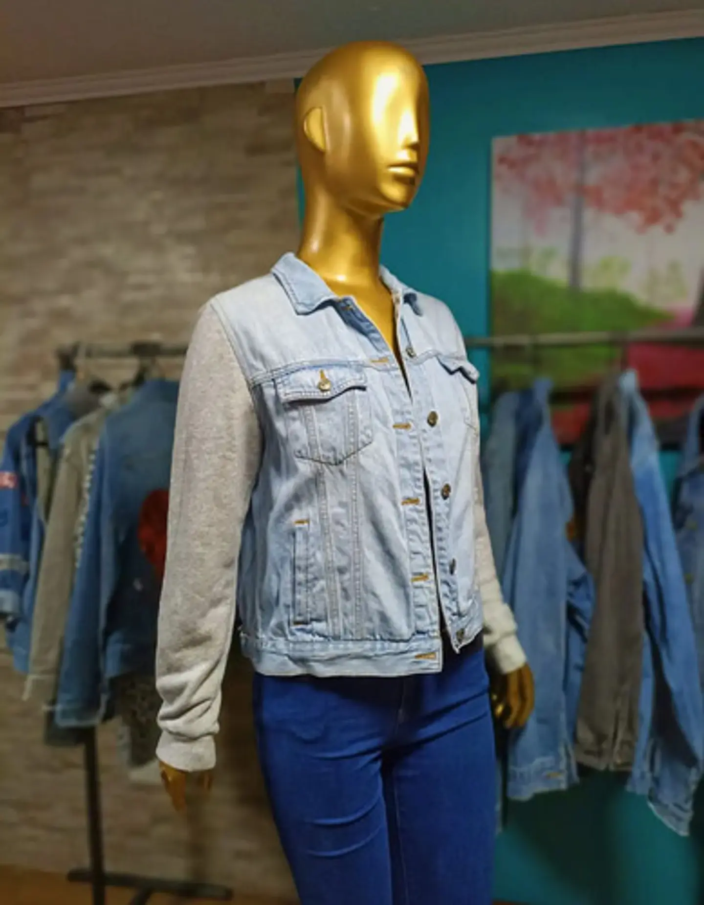 Chaqueta de Mezclilla Unisex Personalizada con Lentejuelas - Talla L 5