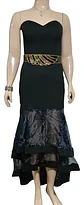 Vestido Strapless De Fiesta - Gala Con Falda Sirena De Tul - Miniatura 2