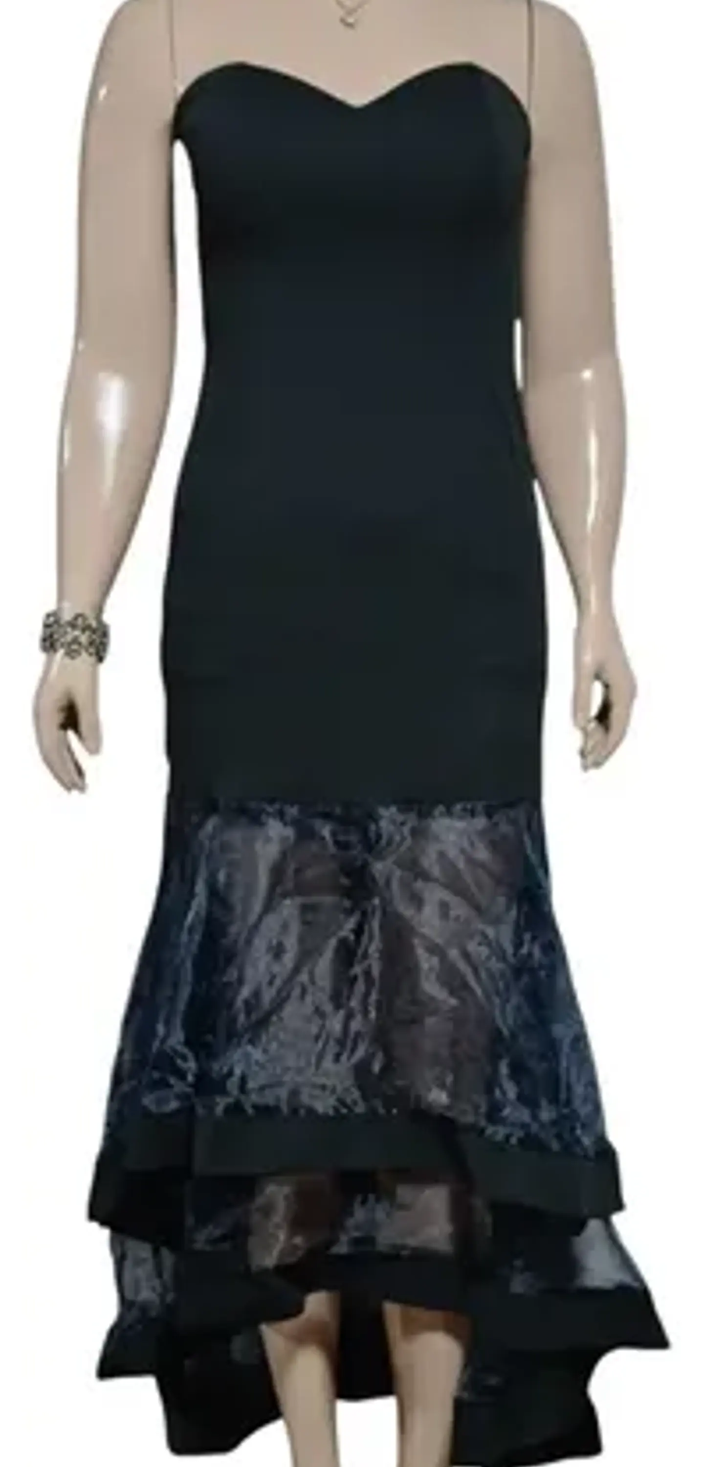 Vestido Strapless De Fiesta - Gala Con Falda Sirena De Tul 3
