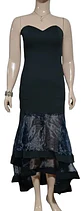 Vestido Strapless De Fiesta - Gala Con Falda Sirena De Tul - Miniatura 3