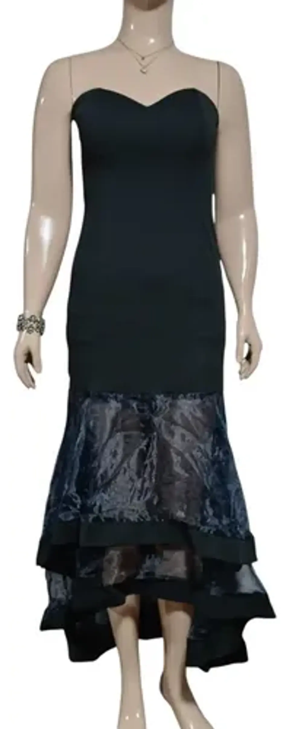 Vestido Strapless De Fiesta - Gala Con Falda Sirena De Tul 3