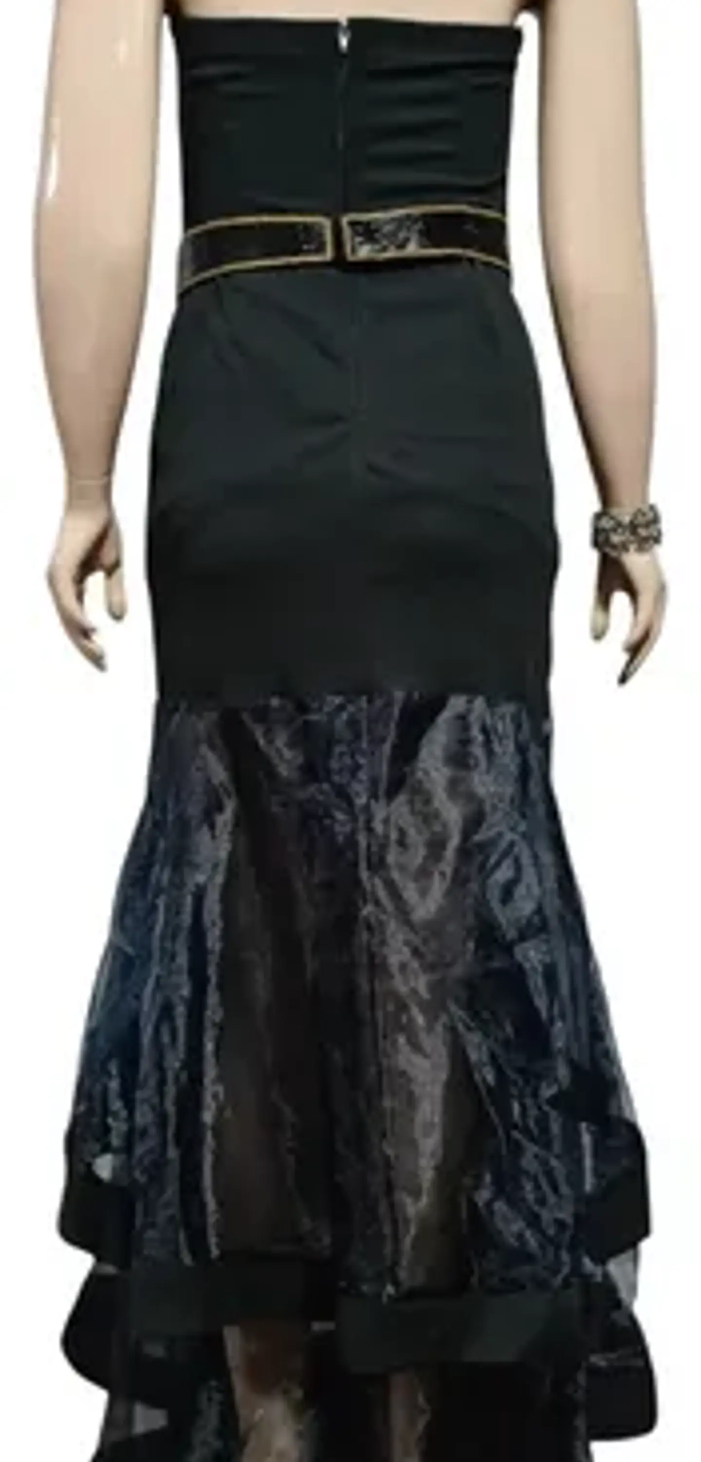 Vestido Strapless De Fiesta - Gala Con Falda Sirena De Tul 5