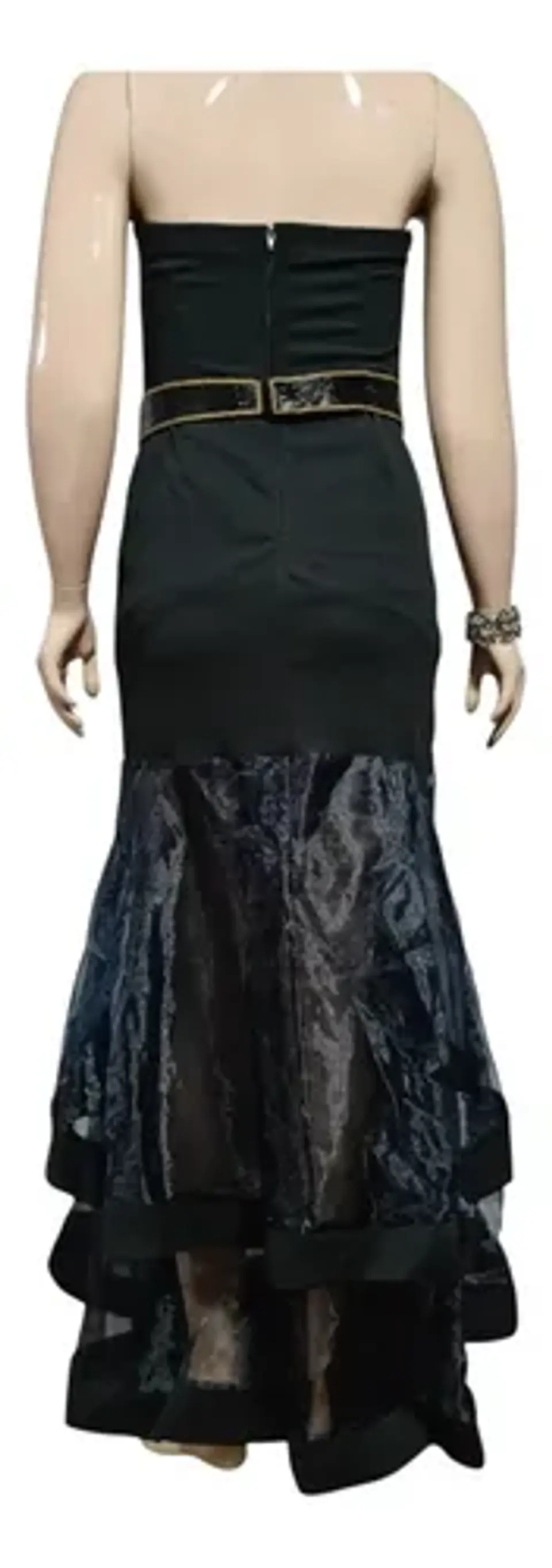 Vestido Strapless De Fiesta - Gala Con Falda Sirena De Tul 5