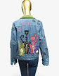 Chaqueta Vintage de Mezclilla Con Aplicaciones Bordadas De Gatos - Miniatura 4