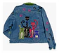 Chaqueta Vintage de Mezclilla Con Aplicaciones Bordadas De Gatos - Miniatura 6
