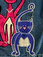 Chaqueta Vintage de Mezclilla Con Aplicaciones Bordadas De Gatos - Miniatura 8