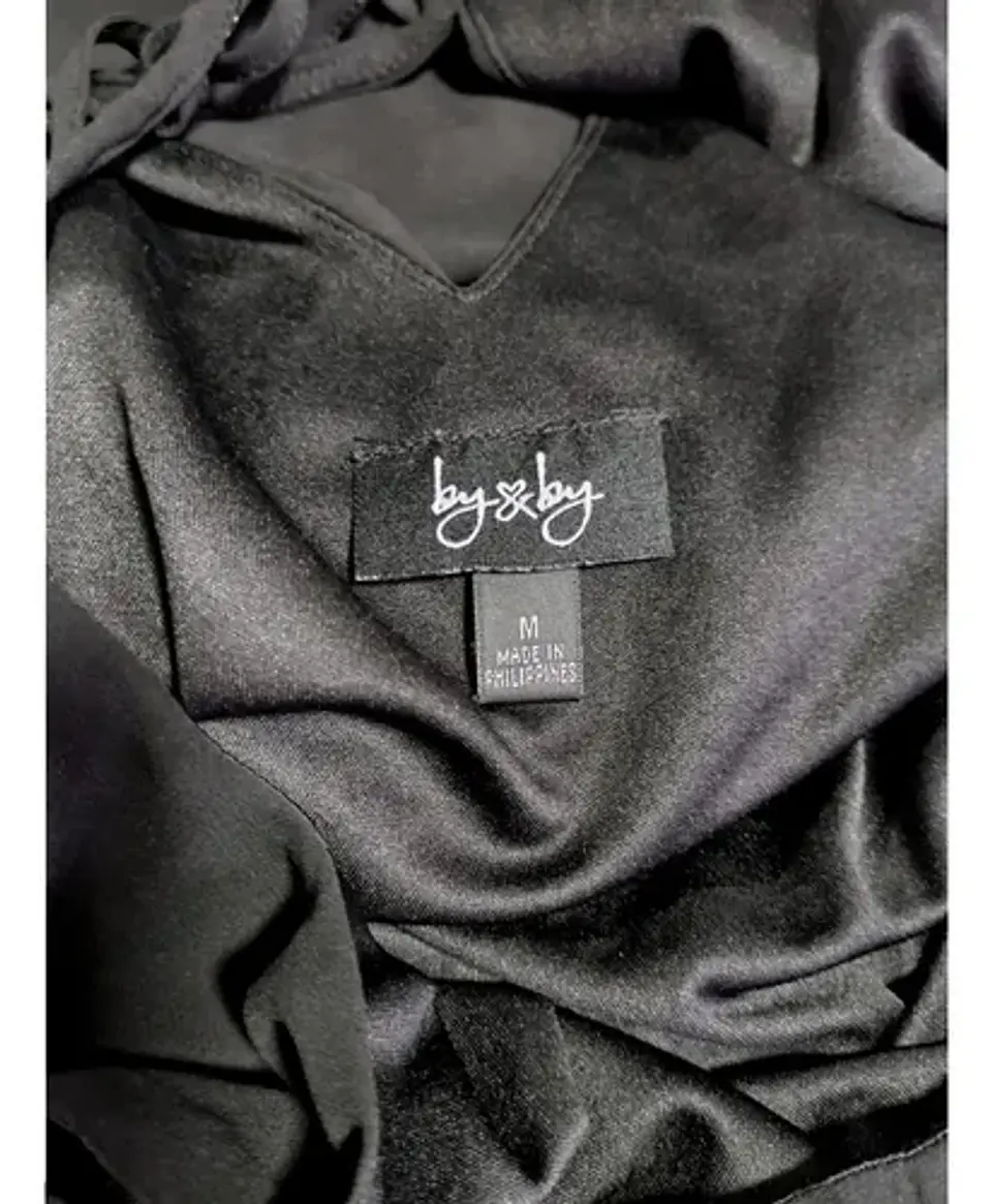 Vestido Negro Formal De Gasa Chiffon Asimétrico - Talla M 6