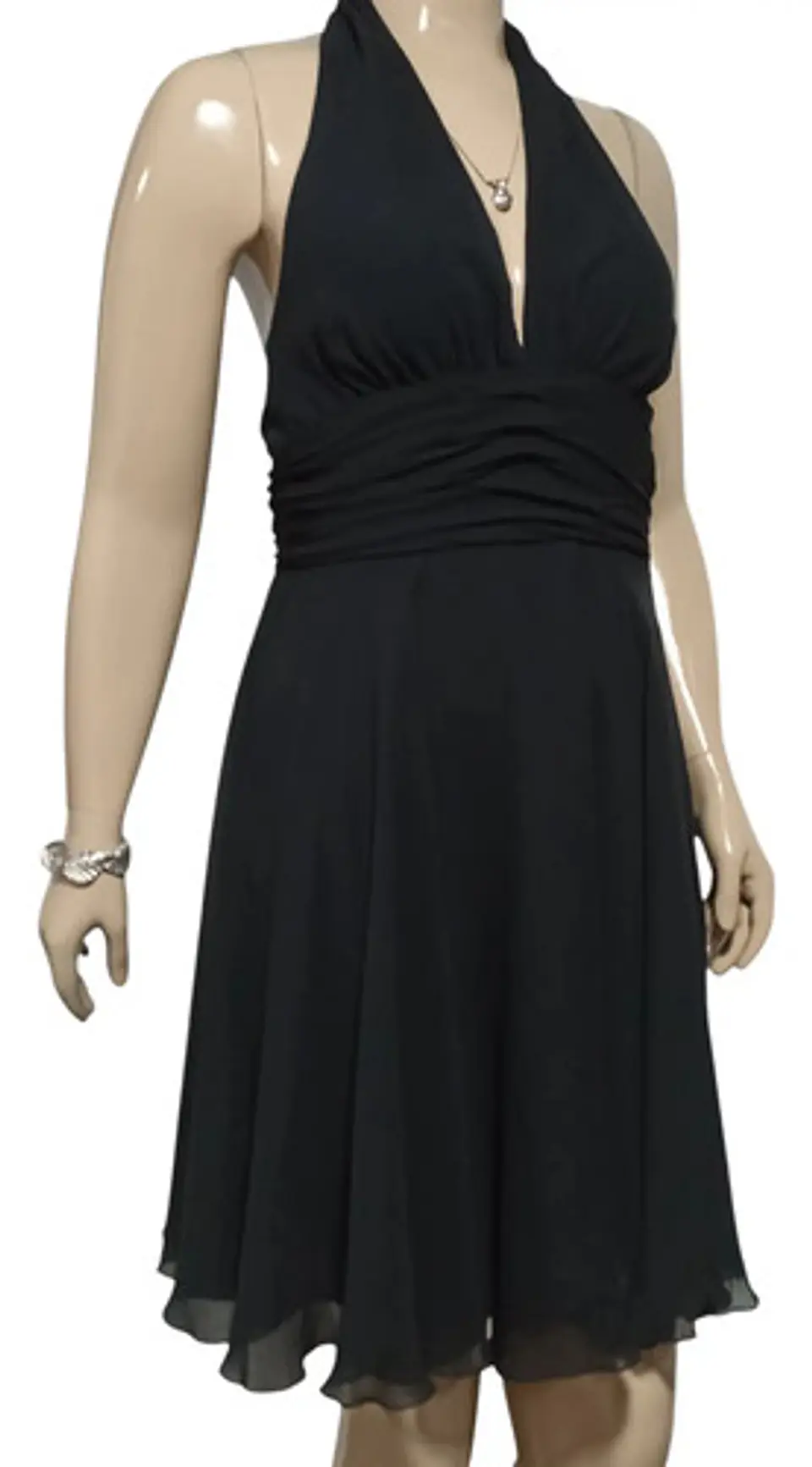 Vestido De Fiesta Coctel Cuello Halter Marca White House 4