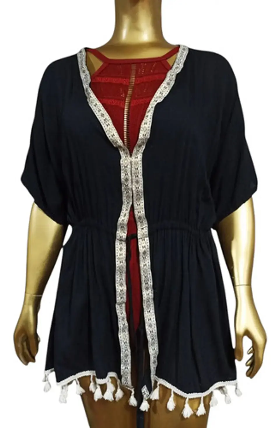 Salida De Baño Boho Chic Ajustable Negra Talla Única M / Xl 3