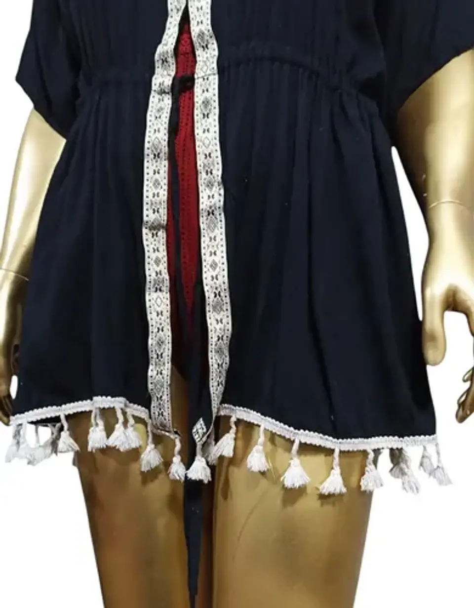 Salida De Baño Boho Chic Ajustable Negra Talla Única M / Xl 5