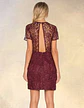Mini Vestido De Fiesta Importado Wayf Encaje Burdeo Talla S - Miniatura 3