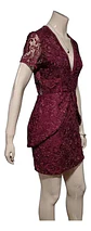 Mini Vestido De Fiesta Importado Wayf Encaje Burdeo Talla S - Miniatura 5