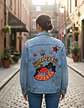 Chaqueta de Mezclilla Unisex Oversize Con Parches de Lentejuelas Diseño Platillo Volador - Miniatura 2