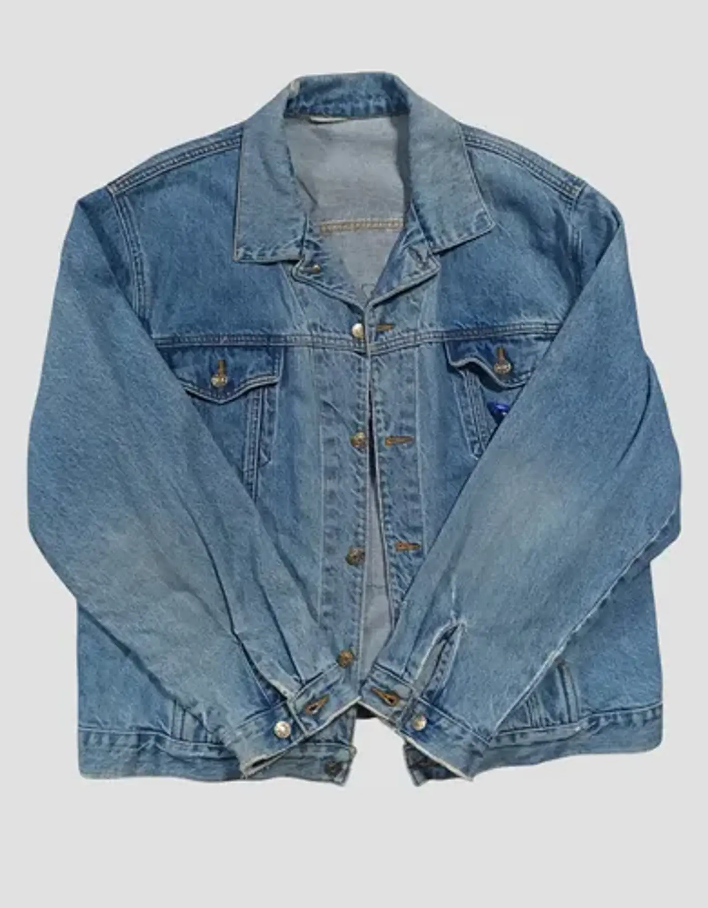 Chaqueta de Mezclilla Unisex Oversize Con Parches de Lentejuelas Diseño Platillo Volador 4