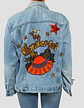 Chaqueta de Mezclilla Unisex Oversize Con Parches de Lentejuelas Diseño Platillo Volador - Miniatura 6